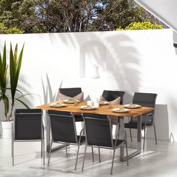ARDEBO.de - Gartenstühle 6 Stk. Stahl und Textilene Schwarz