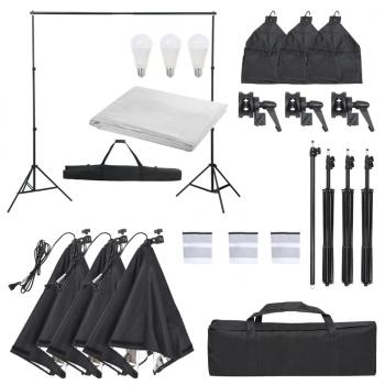 ARDEBO.de - Fotostudio-Set mit Beleuchtung und Hintergrund