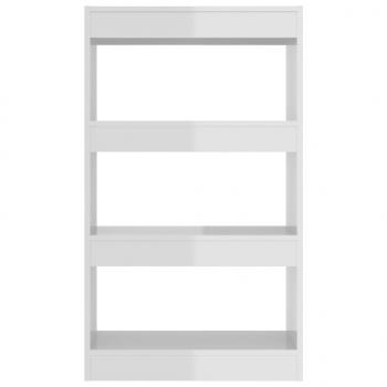 Bücherregal/Raumteiler Hochglanz-Weiß 60x30x103cm Holzwerkstoff