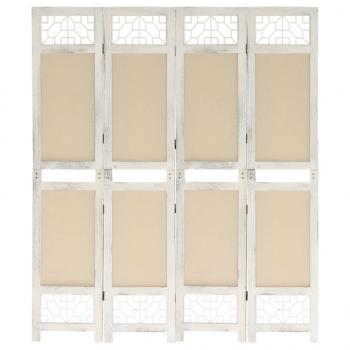 ARDEBO.de - 4-tlg. Raumteiler Creme 140x165 cm Stoff