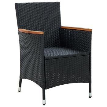 ARDEBO.de - Garten-Essstühle 4 Stk. Poly Rattan Schwarz