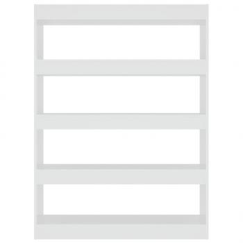 Bücherregal/Raumteiler Hochglanz-Weiß 100x30x135 cm