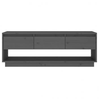 TV-Schrank Grau 110,5x34x40 cm Massivholz Kiefer