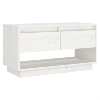 ARDEBO.de - TV-Schrank Weiß 74x34x40 cm Massivholz Kiefer