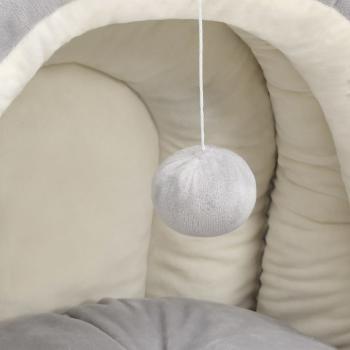 Katzenbett 50x50x45 cm Grau und Creme