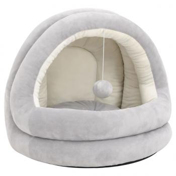 Katzenbett 50x50x45 cm Grau und Creme