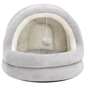 Katzenbett 50x50x45 cm Grau und Creme