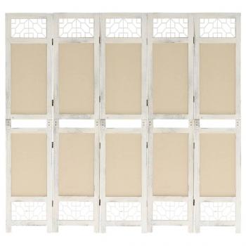 ARDEBO.de - 5-tlg. Raumteiler Creme 175x165 cm Stoff