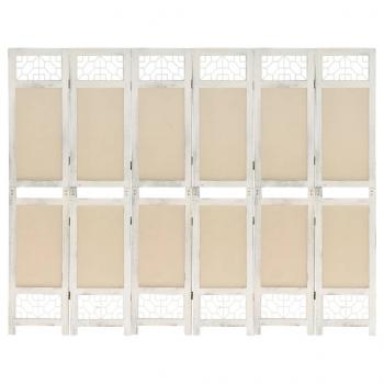 ARDEBO.de - 6-tlg. Raumteiler Creme 210x165 cm Stoff