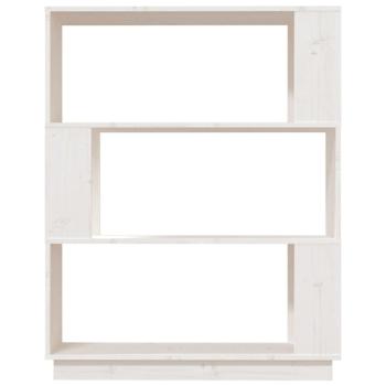 Bücherregal/Raumteiler Weiß 80x25x101 cm Massivholz Kiefer