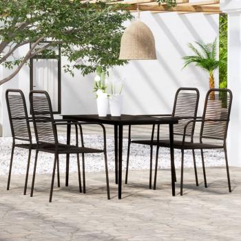 ARDEBO.de - 5-tlg. Garten-Essgruppe Schwarz