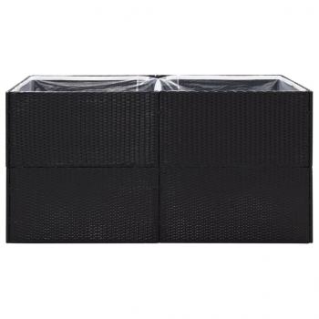 Pflanzkübel Schwarz 157x80x80 cm Poly Rattan