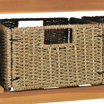 Waschtisch mit Marmorwaschbecken Schwarz Massivholz Teak