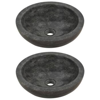 Waschtisch mit Marmorwaschbecken Schwarz Massivholz Teak