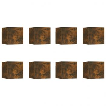 TV-Wandschrank 8 Stk. Räuchereiche 30,5x30x30 cm