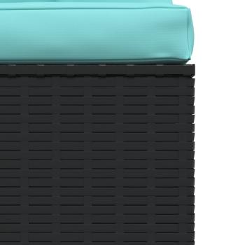 4-Sitzer-Sofa mit Kissen Schwarz Poly Rattan