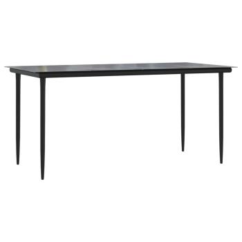 5-tlg. Garten-Essgruppe Grau und Schwarz Poly Rattan und Stahl