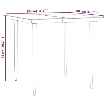 5-tlg. Garten-Essgruppe Schwarz Poly Rattan und Stahl