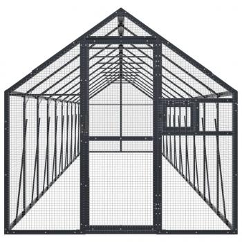 Voliere Anthrazit 1,79x10x1,85 m Aluminium