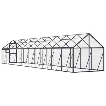 Voliere Anthrazit 1,79x10x1,85 m Aluminium