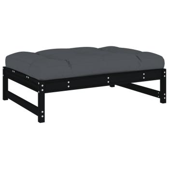 ARDEBO.de - 6-tlg. Garten-Lounge-Set mit Kissen Schwarz Massivholz