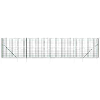 Maschendrahtzaun mit Bodenhülsen Grün 1,4x10 m