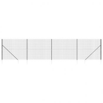 Maschendrahtzaun mit Bodenhülsen Anthrazit 1,6x10 m