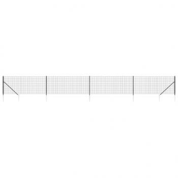 ARDEBO.de - Maschendrahtzaun mit Bodenhülsen Anthrazit 1,1x10 m