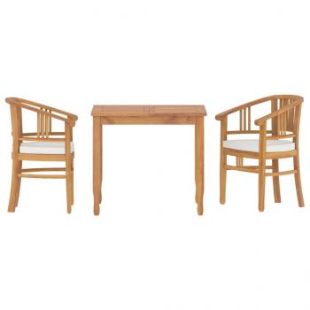 3-tlg. Garten-Essgruppe Massivholz Teak