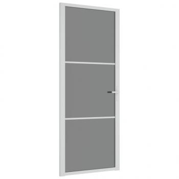 Innentür 83x201,5 cm Weiß ESG-Glas und Aluminium
