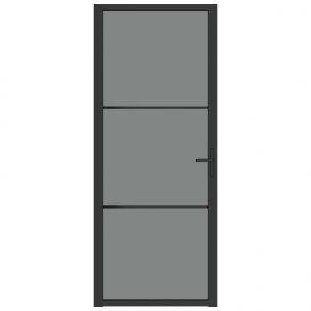 Innentür 83x201,5 cm Schwarz ESG-Glas und Aluminium