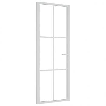 Innentür 76x201,5 cm Weiß ESG-Glas und Aluminium