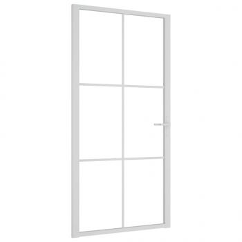 Innentür 102,5x201,5 cm Weiß ESG-Glas und Aluminium