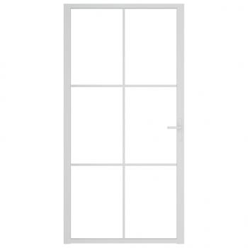 Innentür 102,5x201,5 cm Weiß ESG-Glas und Aluminium