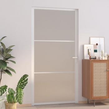 ARDEBO.de - Innentür 102,5x201,5 cm Weiß Mattglas und Aluminium