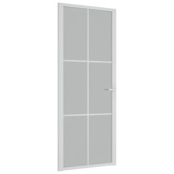 Innentür 83x201,5 cm Weiß Mattglas und Aluminium