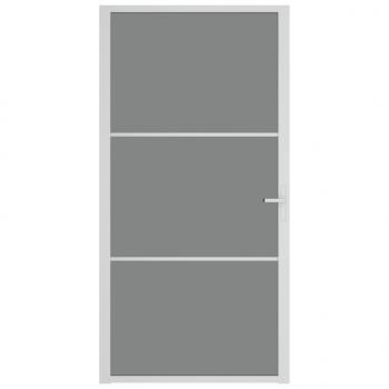 Innentür 102,5x201,5 cm Weiß ESG-Glas und Aluminium