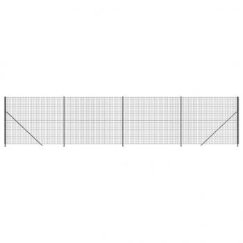 Maschendrahtzaun mit Bodenflansch Anthrazit 1,4x10 m