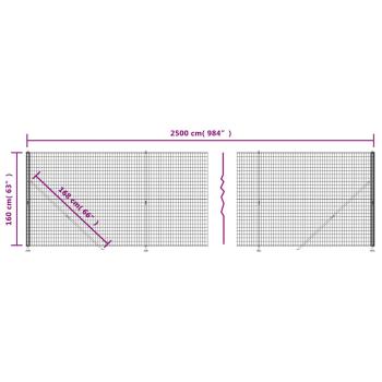 Maschendrahtzaun mit Bodenflansch Anthrazit 1,6x25 m