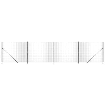 Maschendrahtzaun mit Bodenflansch Anthrazit 1,4x10 m