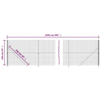 Maschendrahtzaun mit Bodenflansch Anthrazit 1,6x25 m