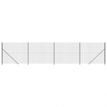 Maschendrahtzaun mit Bodenflansch Anthrazit 1,6x10 m