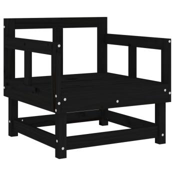 Gartenstühle mit Kissen 2 Stk. Schwarz Massivholz Kiefer