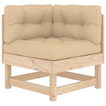 Ecksofas mit Kissen 2 Stk. Massivholz Kiefer
