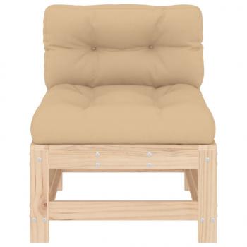Mittelsofa mit Kissen Massivholz Kiefer