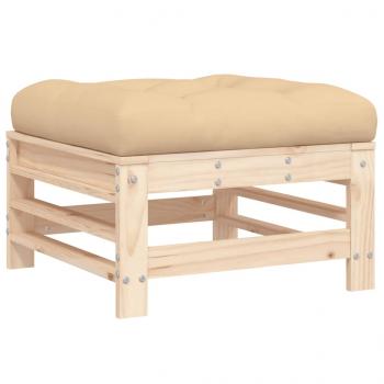 Gartenhocker mit Kissen 2 Stk. Massivholz Kiefer