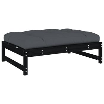 ARDEBO.de - Gartenhocker Schwarz 120x80 cm Massivholz Kiefer