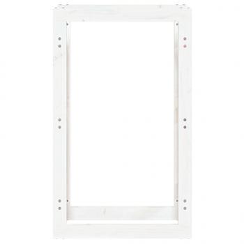 Kaminholzregal Weiß 60x25x100 cm Massivholz Kiefer