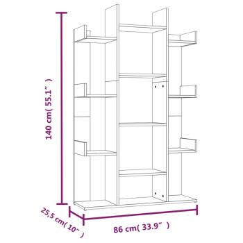 Bücherregal Braun Eichen-Optik 86x25,5x140 cm Holzwerkstoff
