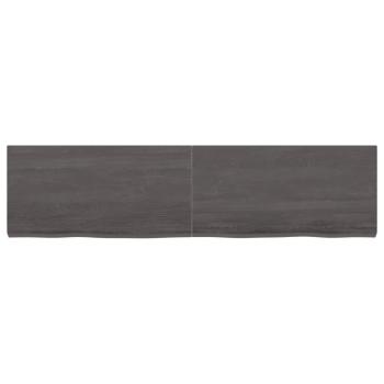 Wandregal Dunkelbraun 120x30x(2-4)cm Massivholz Eiche Behandelt